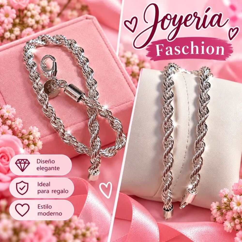 Braided Chain Silver Bracelet – Fashion Jewelry – New